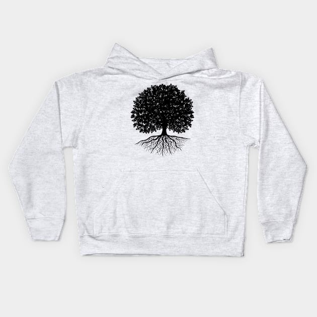 Oak Tree Silhouette Kids Hoodie by SWON Design